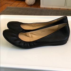 J Crew black leather flats
